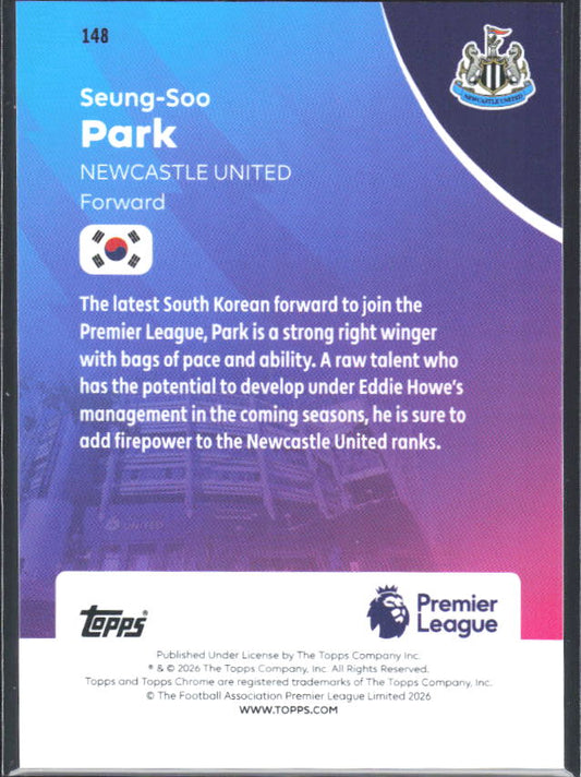 2025-26 Topps Chrome Premier League #148 Seung-Soo Park Base
