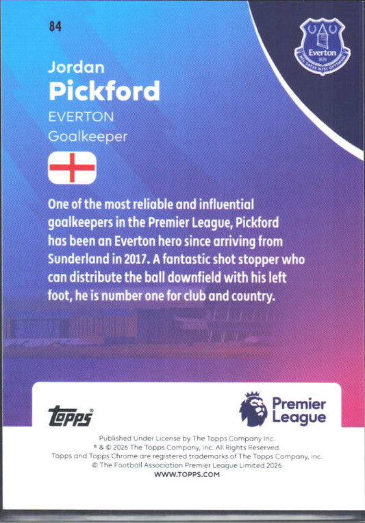 2025-26 Topps Chrome Premier League #84 Jordan Pickford Base