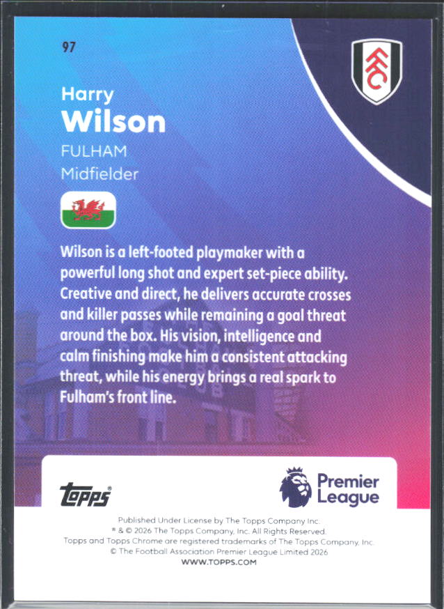 2025-26 Topps Chrome Premier League #97 Harry Wilson Base