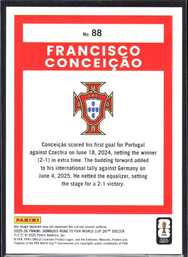 2025-26 Donruss Road to FIFA World Cup #88 Francisco Conceicao Base
