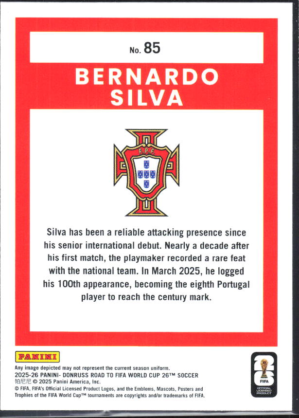 2025-26 Donruss Road to FIFA World Cup #85 Bernardo Silva Base