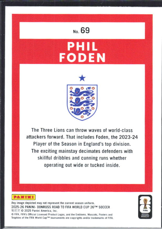 2025-26 Donruss Road to FIFA World Cup #69 Phil Foden Base
