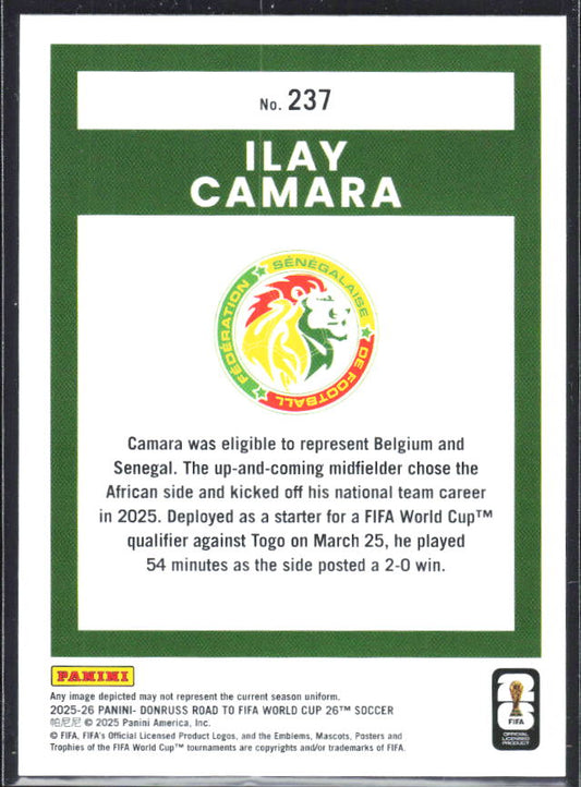 2025-26 Donruss Road to FIFA World Cup #237 Ilay Camara Base