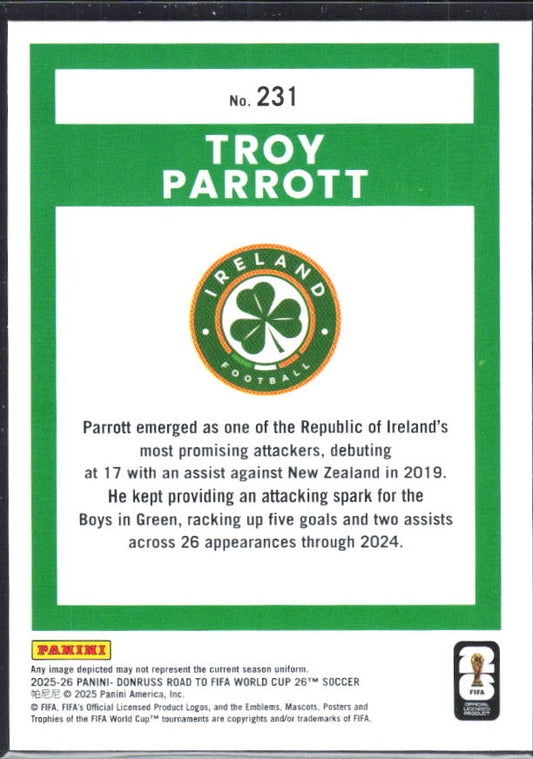 2025-26 Donruss Road to FIFA World Cup #231 Troy Parrott Base