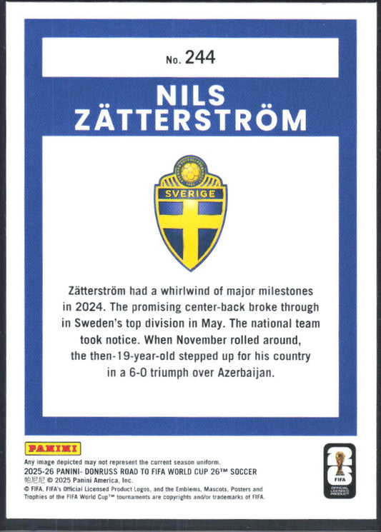 2025-26 Donruss Road to FIFA World Cup #244 Nils Zätterström Base