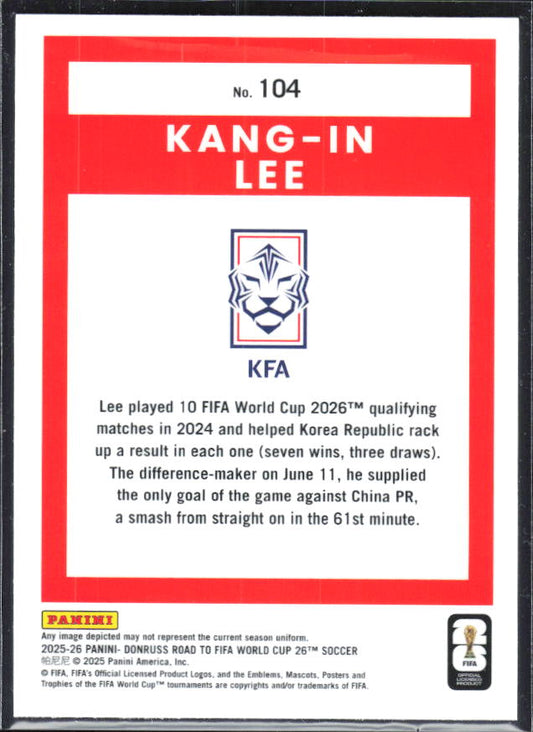 2025-26 Donruss Road to FIFA World Cup #104 Kang-in Lee Optic