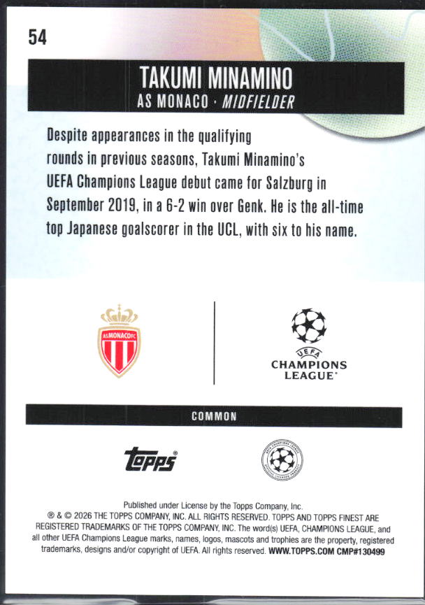 Takumi Minamino – baksida