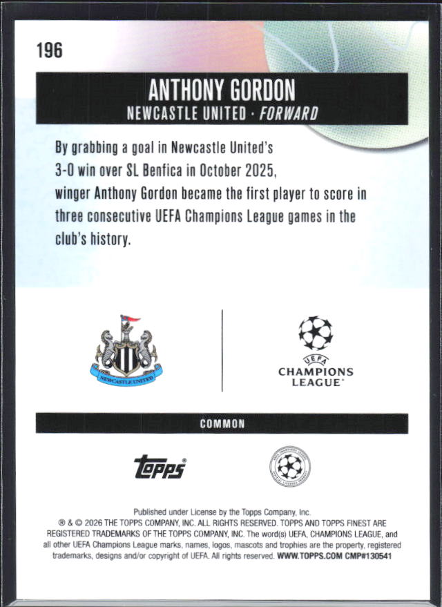 Anthony Gordon – baksida