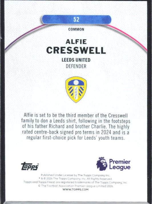 Alfie Cresswell – baksida