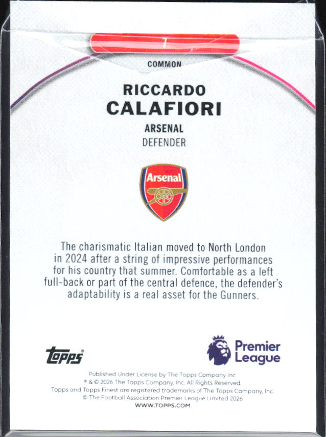 Riccardo Calafiori – baksida