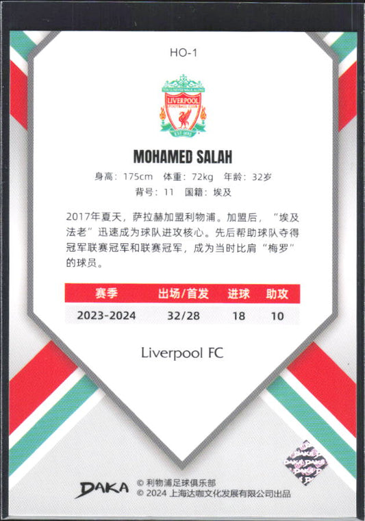 2024 DAKA Holocene Liverpool #HO-1 Mohamed Salah – baksida
