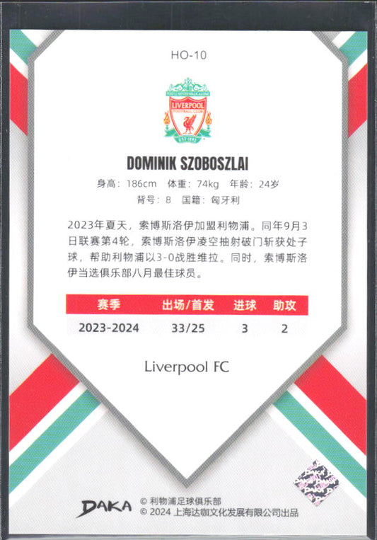 2024 DAKA Holocene Liverpool #HO-10 Dominik Szoboszlai – baksida