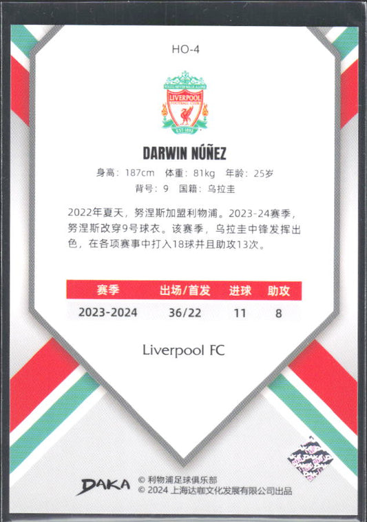 2024 DAKA Holocene Liverpool #HO-4 Darwin Núñez – baksida