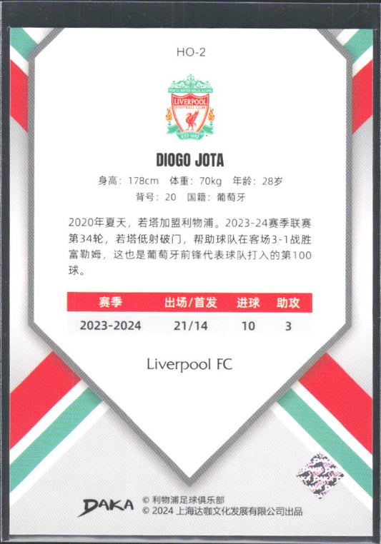 2024 DAKA Holocene Liverpool #HO-2 Diogo Jota – baksida