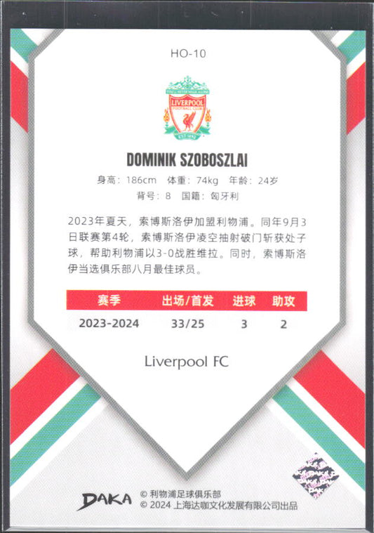 2024 DAKA Holocene Liverpool #HO-10 Dominik Szoboszlai – baksida