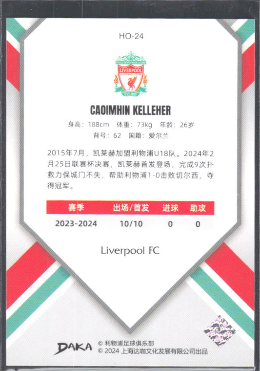 2024 DAKA Holocene Liverpool #HO-24 Caoimhin Kelleher – baksida
