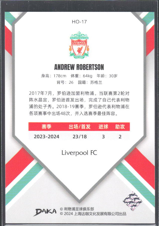 2024 DAKA Holocene Liverpool #HO-17 Andrew Robertson – baksida