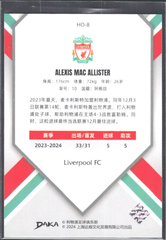 2024 DAKA Holocene Liverpool #HO-8 Alexis Mac Allister – baksida