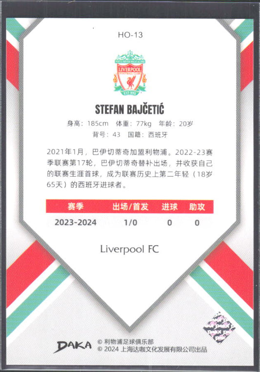 2024 DAKA Holocene Liverpool #HO-13 Stefan Bajčetić – baksida