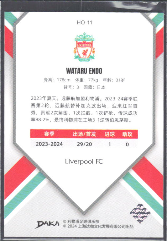 2024 DAKA Holocene Liverpool #HO-11 Wataru Endo – baksida