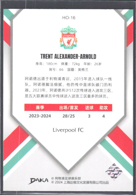 2024 DAKA Holocene Liverpool #HO-16 Trent Alexander-Arnold – baksida