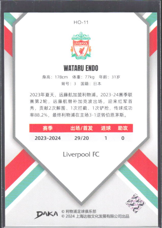 2024 DAKA Holocene Liverpool #HO-11 Wataru Endo – baksida