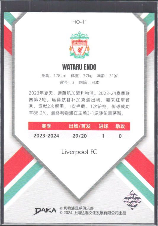 2024 DAKA Holocene Liverpool #HO-11 Wataru Endo – baksida