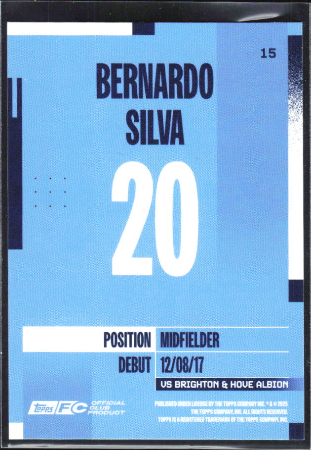 2024-25 Topps Manchester City Team Set #15 Bernardo Silva – baksida