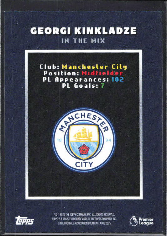 Topps Premier League Decades Georgi Kinkladze In the Mix – baksida