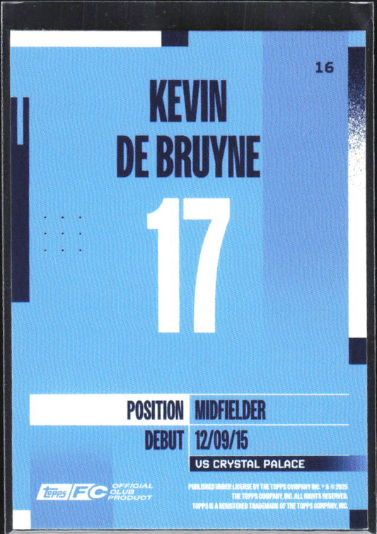 2024-25 Topps Manchester City Team Set #16 Kevin De Bruyne – baksida