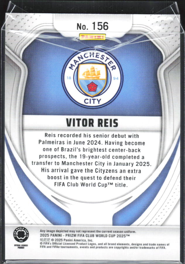 2025 Panini Prizm FIFA Club World Cup #156 Vitor Reis – baksida
