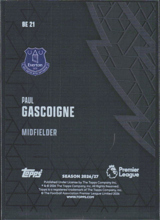 2026-27 Topps Premier League Paul Gascoigne #BE21 Black Edge Edition – baksida