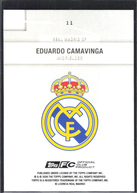2025-26 Topps Real Madrid Team Set #11 Eduardo Camavinga – baksida