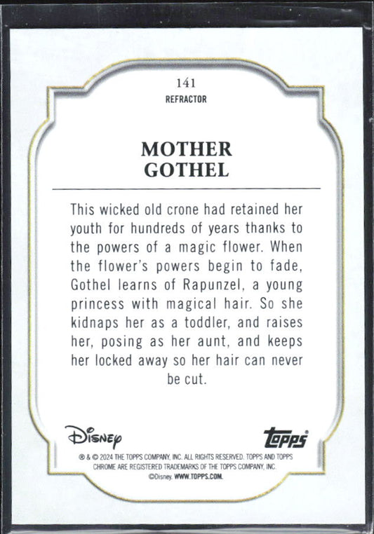 2024 Topps Chrome Disney #141 Mother Gothel Refractor – baksida