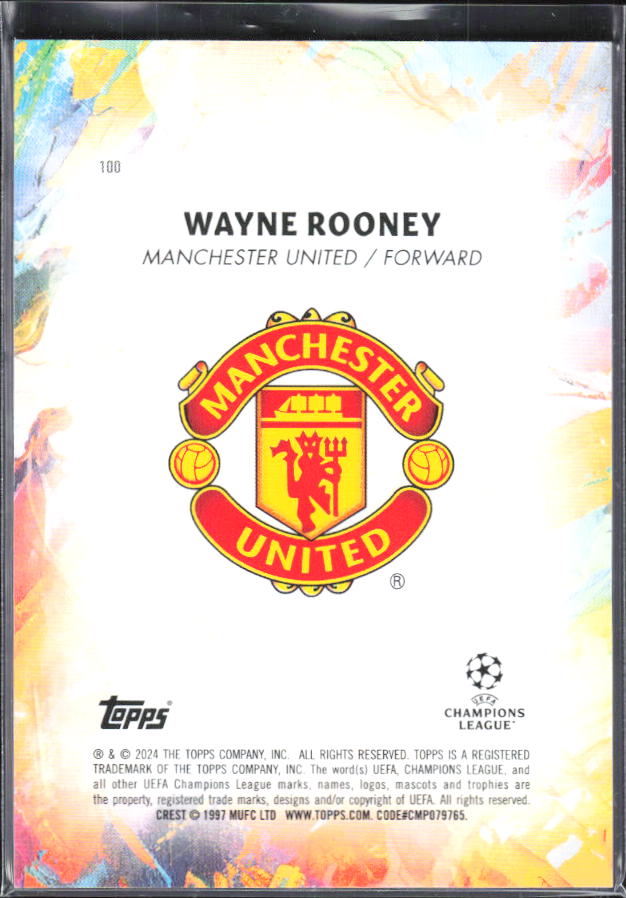 2023-24 Topps Inception UEFA Club Competitions #100 Wayne Rooney Inception Point – baksida