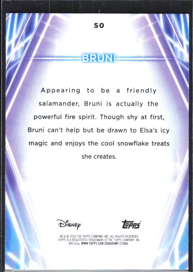 2026 Topps Disney Neon #50 Bruni – baksida