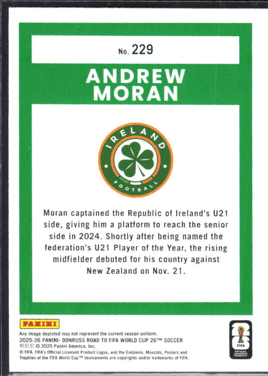 2025-26 Donruss Road to FIFA World Cup #229 Andrew Moran – baksida