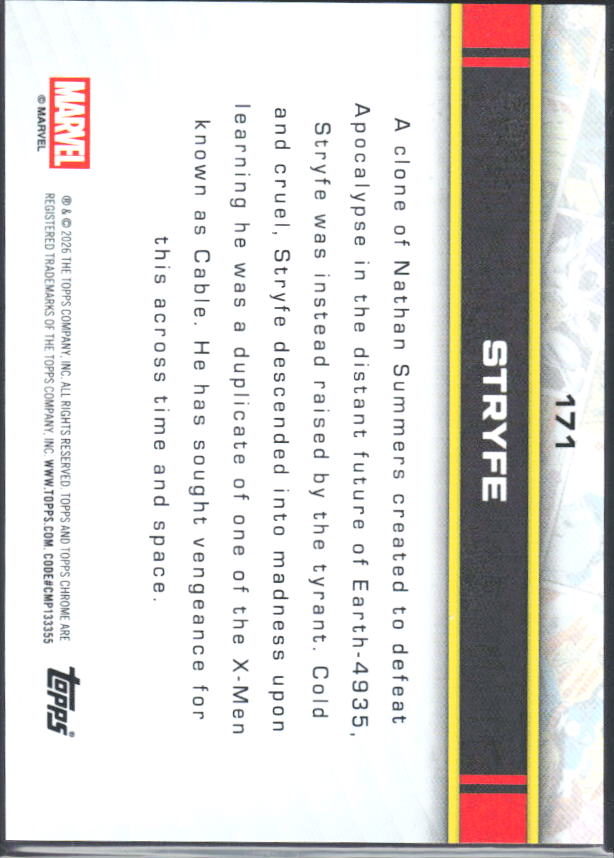 2026 Topps Chrome Marvel Comics #171 Stryfe – baksida