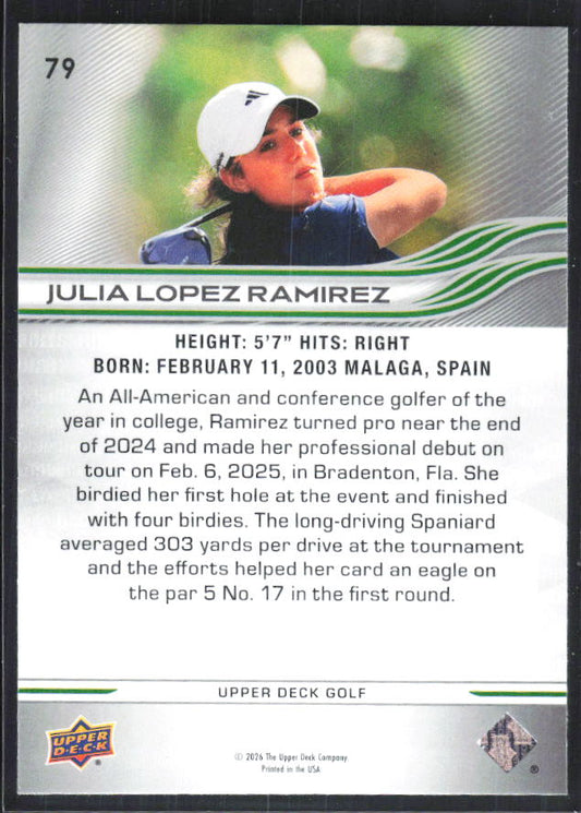Julia Lopez Ramirez 2026 Upper Deck Golf #79 – baksida