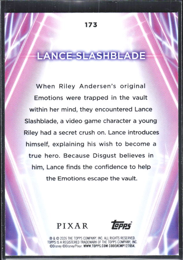 Lance Slashblade 2026 Disney Neon #173 – baksida