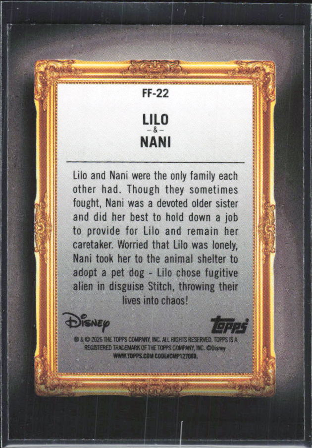 Lilo & Nani 2026 Disney Neon Family First #FF-22 – baksida