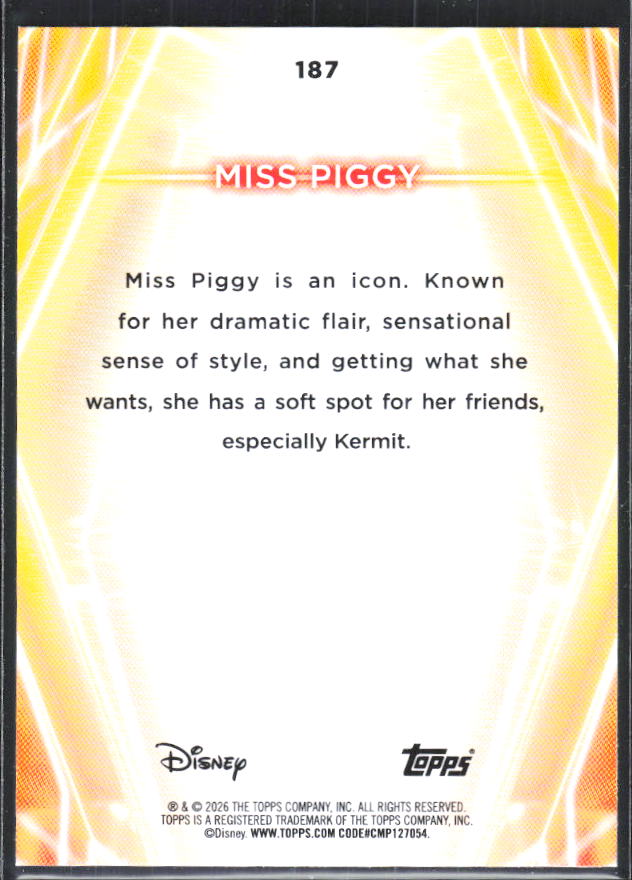 Miss Piggy 2026 Disney Neon #187 – baksida