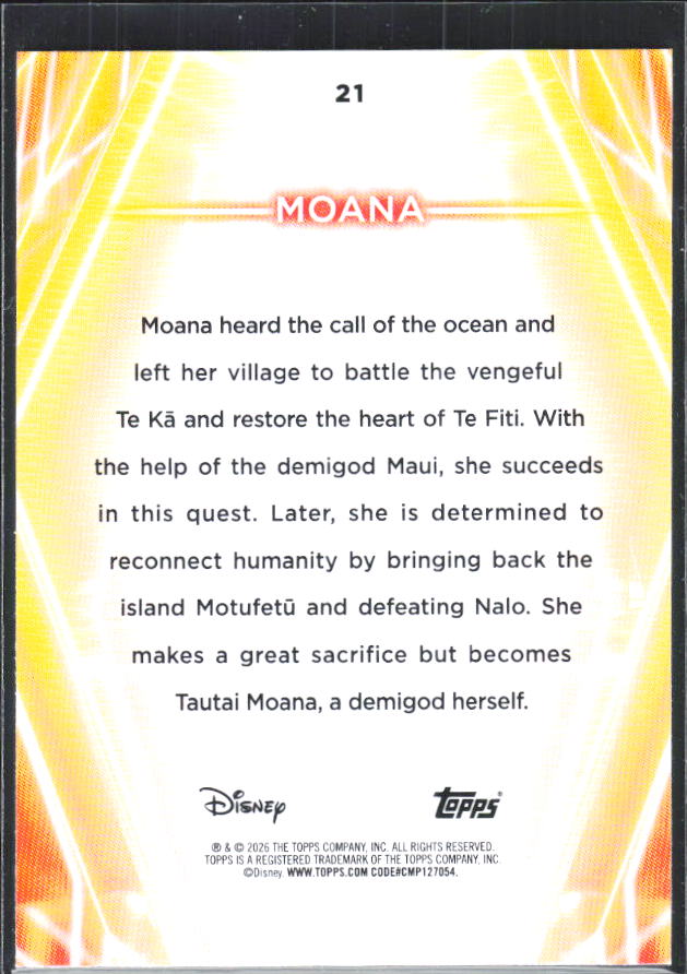Moana 2026 Disney Neon #21 – baksida