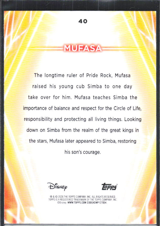 Mufasa 2026 Disney Neon #40 – baksida