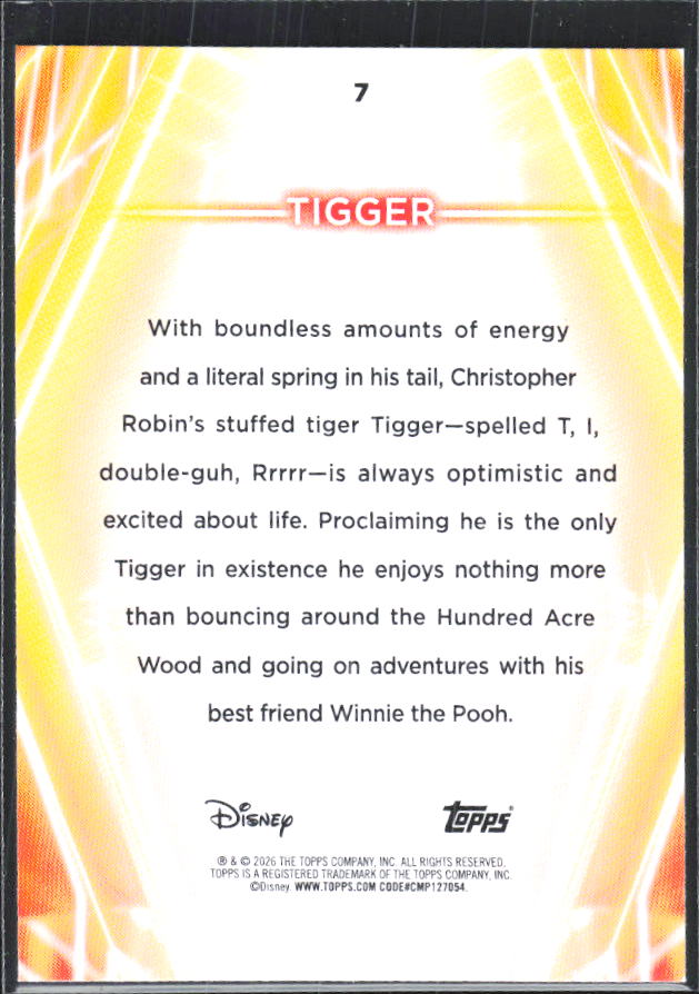 Tigger 2026 Disney Neon #7 – baksida