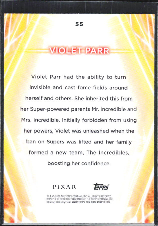 Violet Parr 2026 Disney Neon #55 – baksida