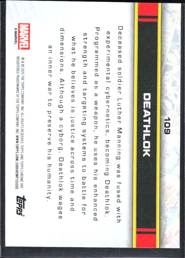 Deathlok 2026 Chrome Marvel #109 – baksida