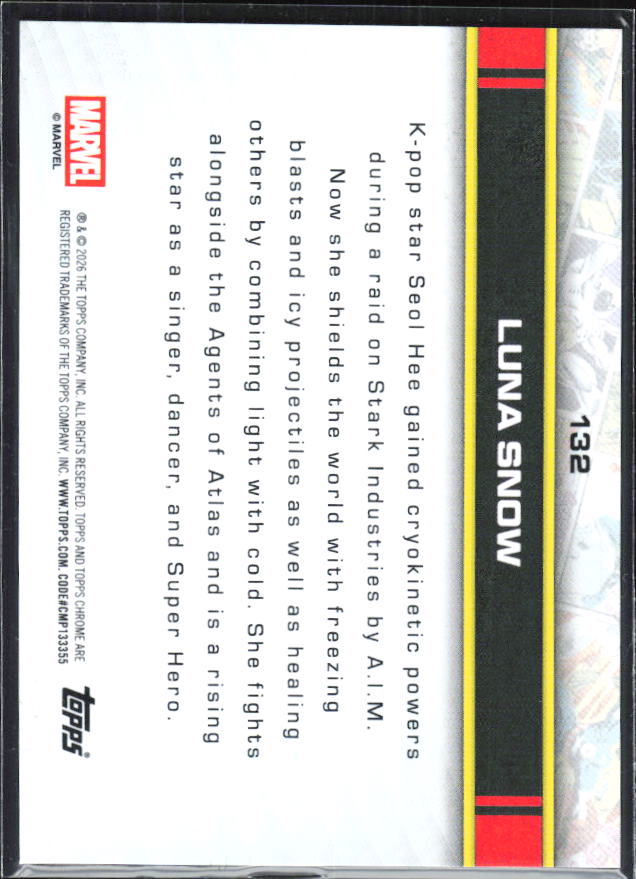 Luna Snow 2026 Chrome Marvel #132 – baksida