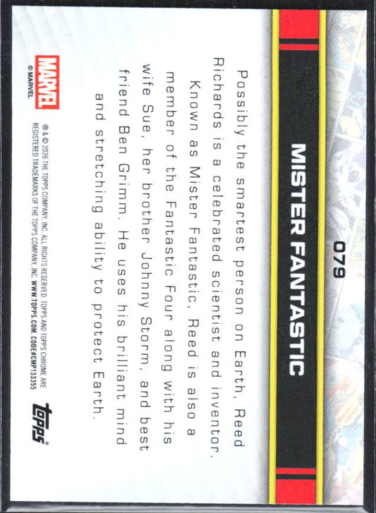 Mister Fantastic 2026 Chrome Marvel #079 – baksida