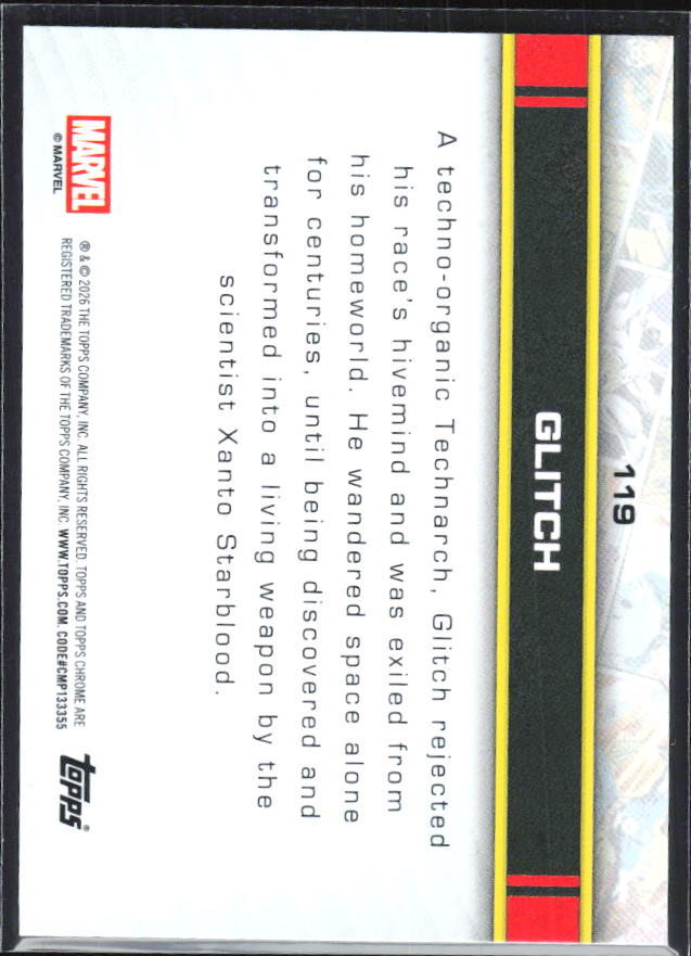 Glitch 2026 Chrome Marvel #119 – baksida